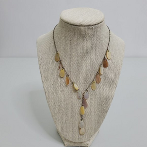 Cookie Lee Necklace Mother‎ of Pearl Yellow Tan Dan